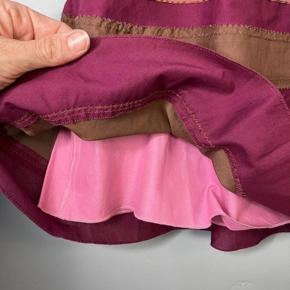 THE Limited A-Line Ribbon Trim Striped Purple Gold Bohemian Skirt Women's Size 0 - Picture 9 of 15